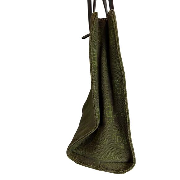 Dooney & Bourke - East/West Donegal Crest Tote Handbag  - Green/Brown - Picture 4 of 9